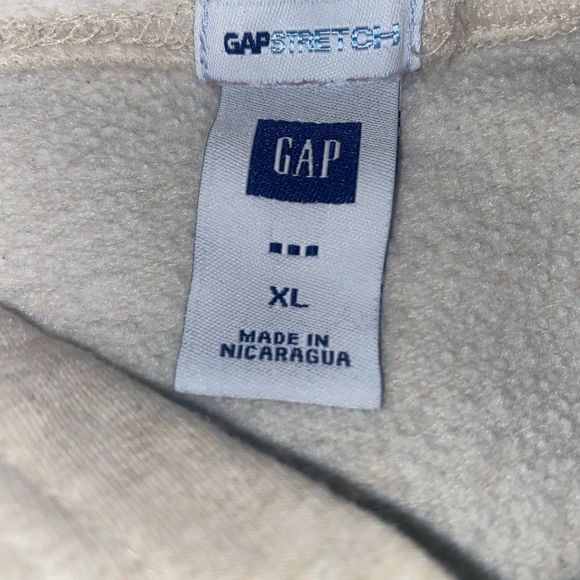 GAP STRETCH Hoodie Beige With Brown Letters and Soft Pink letter border Size XL - Picture 7 of 10